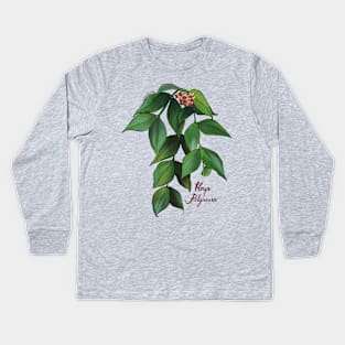 Hoya polyneura in bloom Kids Long Sleeve T-Shirt